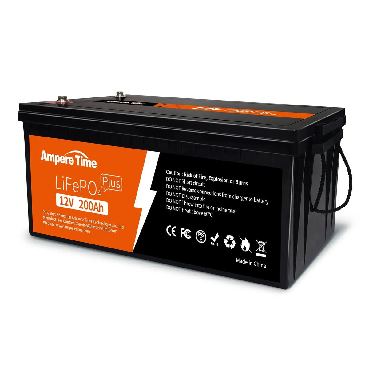 Ampere Time 24V 100Ah, 2560Wh Lithium LiFePO4 Battery – Amperetime-US