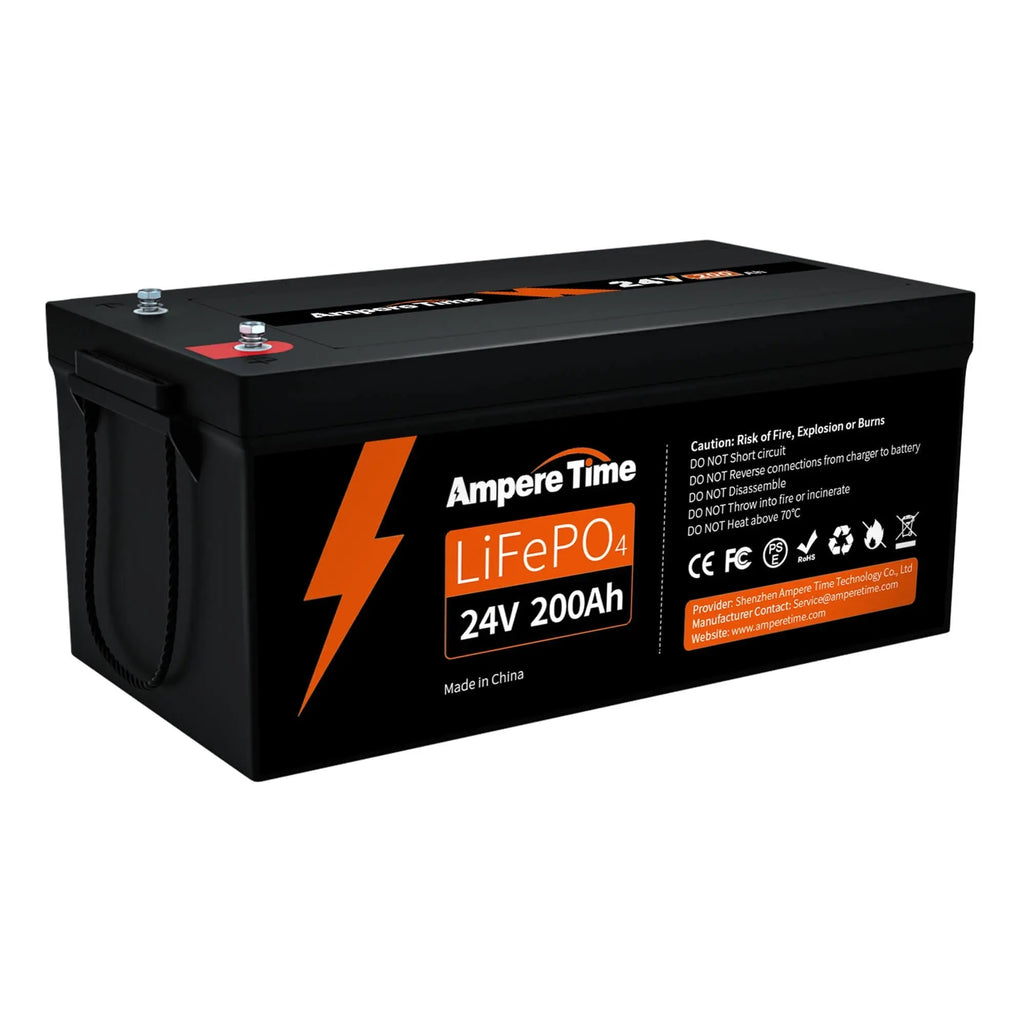 Ampere Time 24v 200ah, 5120wh Lithium Lifepo4 Battery & Built In 200a 